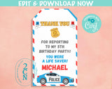 Police Birthday Invitation, Police Party, Cop Theme, Police Theme | Editable Instant Download | Edit Online NOW Corjl | INSTANT ACCESS