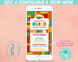 Building Blocks Birthday Party Electronic Invitation, Blocks Evite | Editable Instant Download | Edit Online NOW Corjl | INSTANT ACCESS