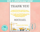 Construction Birthday Invitation, Construction Party, Dump Truck Invite | Editable Instant Download | Edit Online NOW Corjl | INSTANT ACCESS