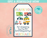 Transportation Cars and Trucks Birthday Invitation with Photo Invite | Editable Instant Download | Edit Online NOW Corjl | INSTANT ACCESS