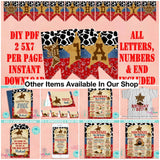 Cowboy Rodeo Birthday Folded Cards, Rodeo Table Card, Cowboy Label | Editable Instant Download | Edit Online NOW Corjl | INSTANT ACCESS T1