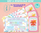 Carnival Ticket Birthday Invitation With Photo, Circus invitation Pastel | Editable Instant Download Edit Online NOW Corjl | INSTANT ACCESS