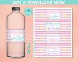 Circus Water Bottle Label, Carnival beverage label, Pastel Party Decor | Editable Instant Download | Edit Online NOW Corjl | INSTANT ACCESS