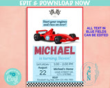 Race Car Birthday Invitation, Racing Car Invite, Race Car Party, Modern | Editable Instant Download | Edit Online NOW Corjl | INSTANT ACCESS