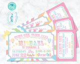 Carnival Ticket Birthday Invitation Pastel, Circus invitation Pastel | Editable Instant Download Edit Online NOW Corjl | INSTANT ACCESS