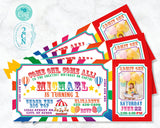 Carnival Circus Ticket Birthday Invitation With Picture, Rainbow invite | Editable Instant Download Edit Online NOW Corjl | INSTANT ACCESS