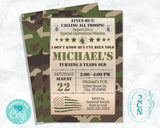 Army Party Birthday Invitation, Military Party, Army Theme, Soldier | Editable Instant Download | Edit Online NOW Corjl | INSTANT ACCESS