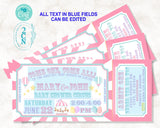 Carnival Ticket Baby Shower Invitation Pastel, Circus invitation Pastel | Editable Instant Download Edit Online NOW Corjl | INSTANT ACCESS