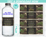 Army Water Bottle Label, Army beverage label, Army Camo Party Decor | Editable Instant Download | Edit Online NOW Corjl | INSTANT ACCESS