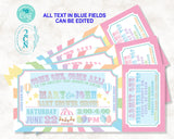 Carnival Ticket Baby Shower Invitation Pastel, Circus invitation Pastel | Editable Instant Download Edit Online NOW Corjl | INSTANT ACCESS