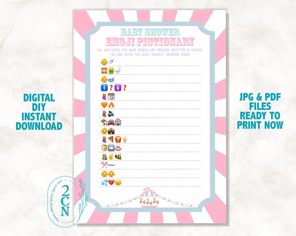 Printable Baby Shower Pictionary Game