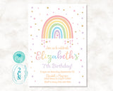 Rainbow and Stars Magical Birthday Invitation, Colorful Pastel Party | Editable Instant Download | Edit Online NOW Corjl | INSTANT ACCESS