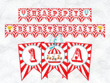 Carnival Circus Banner All Letters Numbers and Ends, INSTANT DOWNLOAD, Digital PDF File, Circus Birthday Banner, Circus Banner, Circus Decor