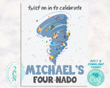 Tornado Birthday Welcome Sign, Tornado Birthday Board, Welcome Sign | Editable Instant Download | Edit Online NOW Corjl | INSTANT ACCESS